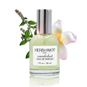 HERB & ROOT Wanderlust Eau de Parfum 1 oz - Patchouli + Frangipani Blend for Women or Men - Earthy Scent Eau de Parfum