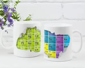 3D Periodic Table of the Elements Illusion Mug, Great Gift for a Chemistry or Science Teacher, Chemist, Student, Graduate, Professor Ceramic Coffee Drinkware Reusable