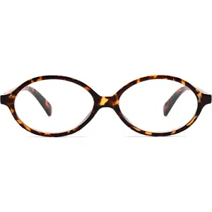 EyeconicFinds Vintage Small Oval Women's Glasses Women Men Retro Tortoise Blue Light Blocking Glasses Small Fake Nerd Eyewear Frames Travel Accessory,Internet Celebrity Style B0254