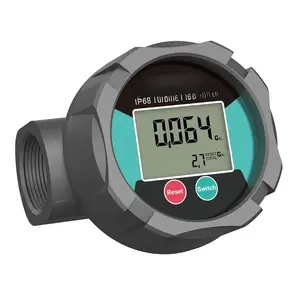 1 Inch  Resistant Flow Meter with PTFE Coating, 2.4-26.4 GPM Digital Inline NPT Flowmeter for Water, , , Weak Acids & Bases