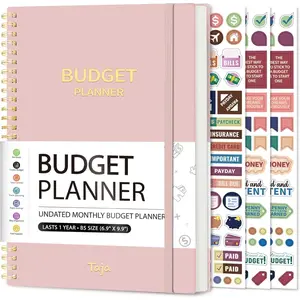 Monthly Budget Planner Book - Undated Expense Tracker Notebook, Bill Organizer & Finance Planner to Take Control of Your Money, Manage Your Finances, Pink