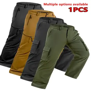 Men's Heavy-Duty Work Pants - Straight-Leg Cargo with Multiple Utility Pockets, All-Season Outdoor for Hiking, Cycling, Construction Machine Washable (Green/Black/Brown/) Ideal Gift Dad, Boyfriend, Tradesmen