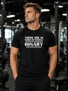 Women's Classic Cotton Fabric Plain Traditional Binary Programmer T-Shirt, Funny Computer Science Coding Geek Tee, Nerd Developer Graphic Top, Tech Humor Apparel Gift