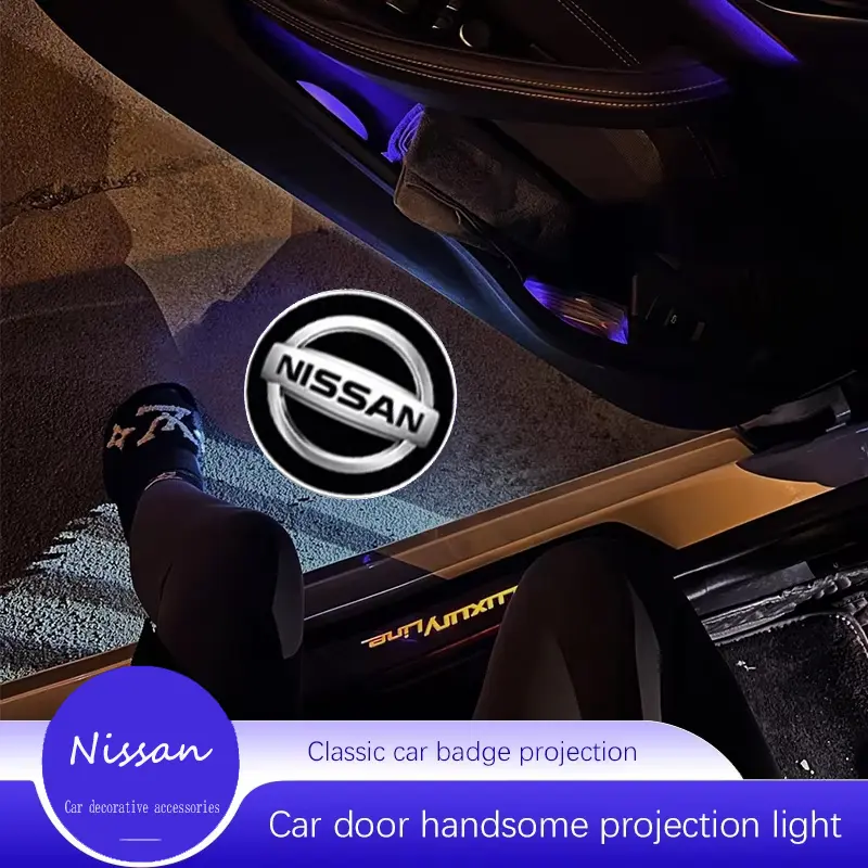 2/4Pcs Led HD Car Door Logo Welcome Light HD Laser Welcome Courtesy Lamp Accessories Car Styling For Nissan