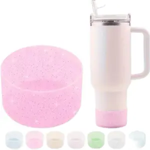 drinkware Anti-Slip Sparkled Silicone Boot Sleeve Cup Accessory with Bottom Cover for 20-40oz and 12-24oz Cups - Mug, 1 count Tumbler Bottles russian doll nospill aging accessories