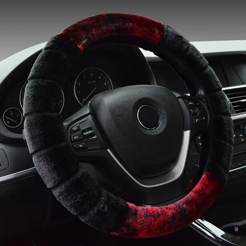 2025 Women's 15 in Soft Plush Car Steering Wheel Cover - Warm, Girly Cute Car Interior Accessories for Cold Driving, Girly Car Accessories