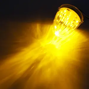 Partsam 5X Roof Running Top Marker Light Clear Amber 17 LED Clear Lens Replacement for Peterbilt Freightliner Mack