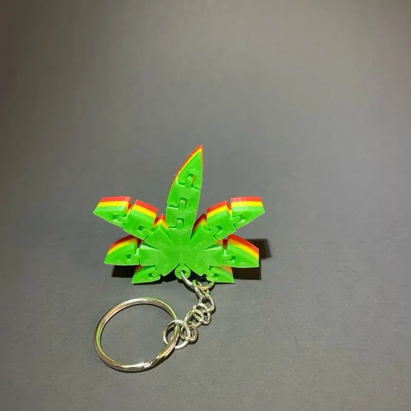 Pot leaf keychain Rasta colors
