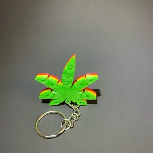 Pot leaf keychain Rasta colors