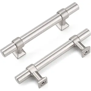 5 Pack Hole Centers 3 inch Brushed Nickel Cabinet Pullsx Stainless Steel Kitchen Cabinet Pulls T Bar Hardware Pull Handle for Cabinets Dressers Closets