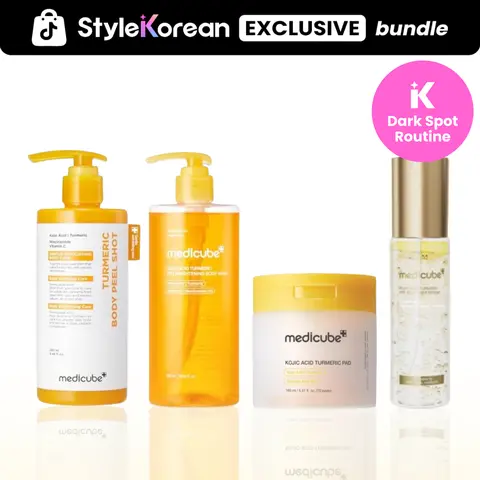 [Medicube] Kojic Acid Turmeric Body Brightening & Exfoliating Routine Set | Body Wash, Toner Pad, Peeling, Mist | Targets Dark Spots & Bumpy Skin | Halloween, Holiday Gift, Black Friday, Deals