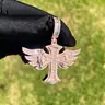 Rhinestone Decorated Cross & Wing Design Pendant, Fashionable Jewelry Accessory for Party, Daily Decor, Trendy All-match & Exquisite Accessory for DIY Jewelry