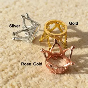 Fashion Crown Design Stand Set of 5 for All Types of Crystal Spheres – Metal Display with Elegant Crown Detailing, Perfect for Home Decoration, Mineral Specimens, and an Ideal Gift