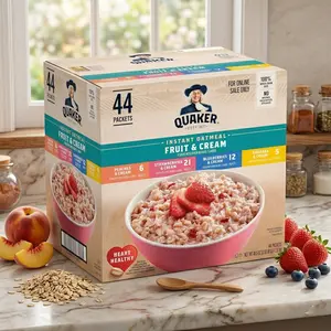 Quaker Instant Oatmeal Food Variety Pack - Maple & Brown Sugar, Fruit & Cream Flavors - 1.51 oz Individual Packets (Pack of 48)