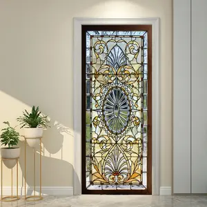 Door Sticker Decal, Peel and Stick Removable Self Adhesive Wallpaper, Wall Art Stickers, Home Office Decoration 38.5 Cm Wide X 200 Cm High, Set of 2