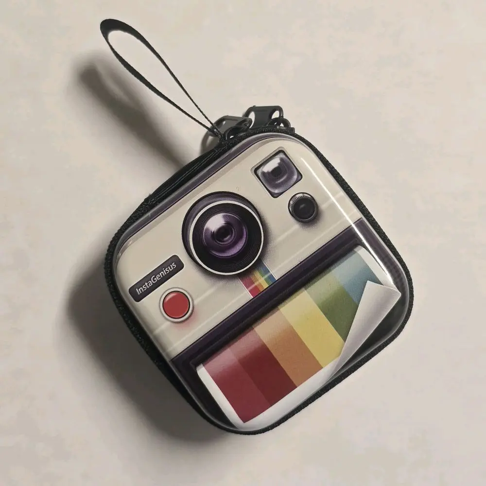 Unisex Retro Square Keychain Coin Purse - 2.5x2.5 in, Compact Look, Practical, Exquisite Craftsmanship, for Everyday Use