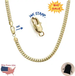 14K Gold-Plated Cuban Link Chain Stainless Steel Anti-Rust Technology Whip Necklace Hip Hop Jewelry Gift For Men and Women 6mm 8mm Length 16/18/20/24inch