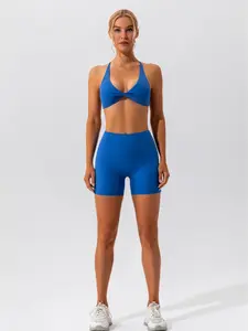 Cross back sports bra women's nude yoga clothes running fitness quick dry yoga bra Lightweight Compression Activewear Seamless Brassiere Workout Bras Workout Daily Wear sports bra workout sets for women