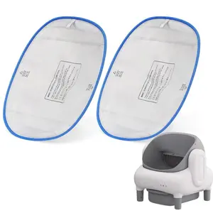 Waterproof Litter Box tray, Litter Box Enclosure, 2-Pack - 14.96" x 11.81" Leak-Proof Pads for Self-Cleaning Boxes (White/Blue)