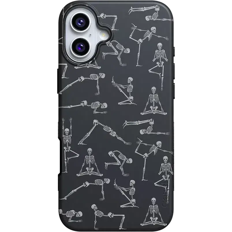 Casely iPhone 17 Case | Corpse Pose | Skeleton Yoga | Bold Protective Design | Compatible with MagSafe