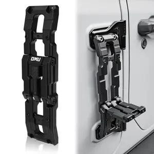 OMU Genesis Series Door Hinge Step Aluminum Door Hinge Step Folding Foot Pedal Side Ladder Compatible with 2007-2017 Jeep Wrangler JK,2018-2025 Jeep Wrangler JL & 2020-2025 Jeep Gladiator