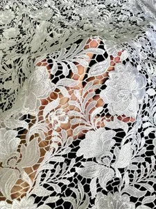 White Floral Embroidered Guipure