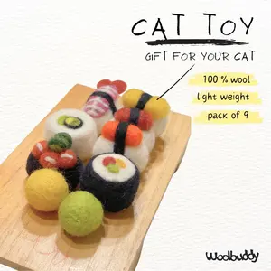 Cat Toy Sushi Set – Wool Felt Interactive Toys for Cats | Woolbuddy