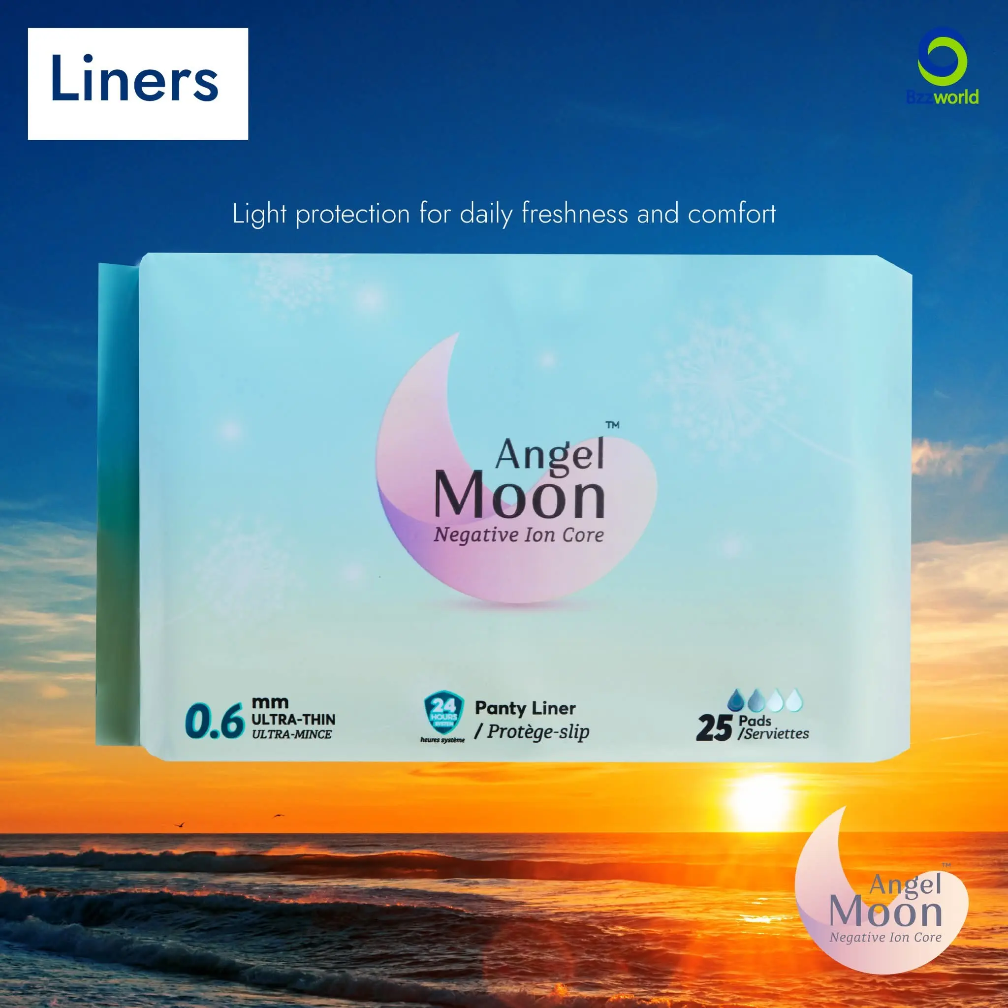 Angel Moon Serviette for Women - Comfortable and Absorbent Serviette for Menstrual Cycle and Menopause Symptoms - Ideal for Young Women - Hygienic and Reliable Choice