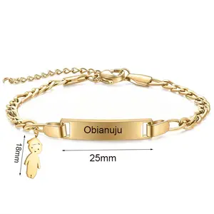 FF0054 New Store Opening||Custom Curved Bar Kids Bracelet| 10+ Charm Options Personalized Jewelry|Perfect for newborn gifts, birthdays, or christenings-engrave a child’s name to create a timeless memento.