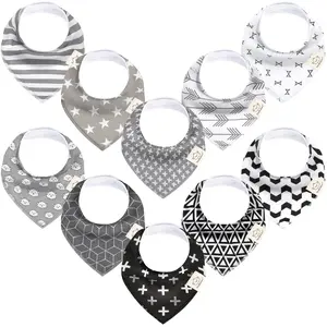 KeaBabies 10-Pack Organic Baby Bandana Bibs for Girls - Super Absorbent Triangle Baby Bibs for Drooling and Teething Infant, 100% Cotton Extra Soft for Newborn, Infant 0-36 Months