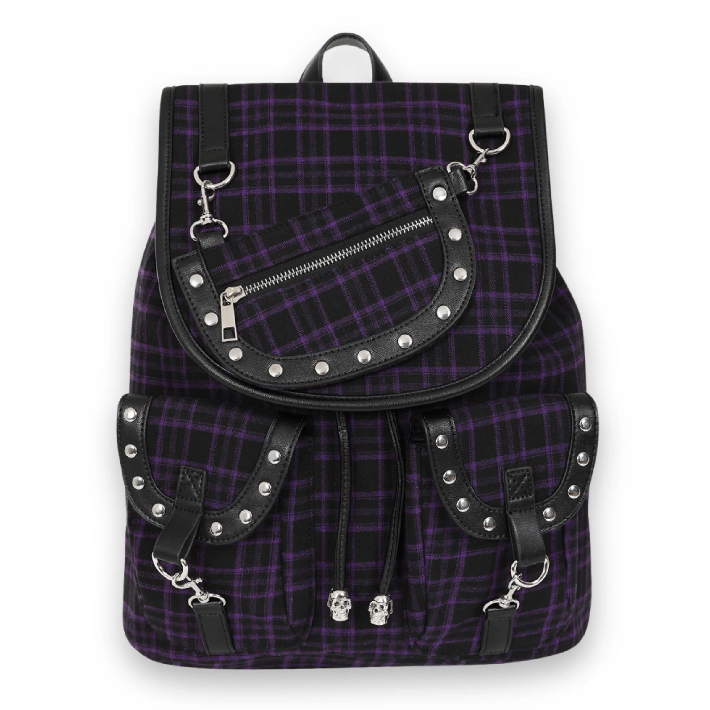 Purple Plaid Backpack
