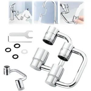 1440° Rotatable Faucet Aerator Extension for Effortless All-Angle Control Rotating Swivel Faucet Aerator Extender Kitchen Bathroom Sink Faucets Sprayer Attachment with 2 Mode Splash