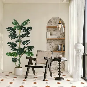 🪴 Artificial Monstera Deliciosa Floor Plant – Faux Palm, No Watering – Tall enough to make a statement for Home, Office or Store Decor ✨