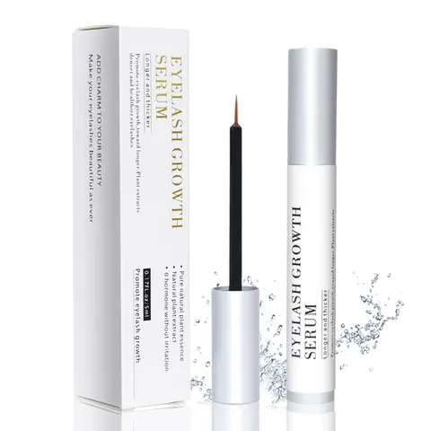 2025 Test Winner Hormone-Free Eyelash Growth Serum (5ml) - Fragrance-Free Lash Serum with Natural Plant Extracts, Hyaluron, Collagen, Peptides, Wheat Protein, Aloe, Ginseng - For All Skin Types, Dry Lash Protection & Strengthening