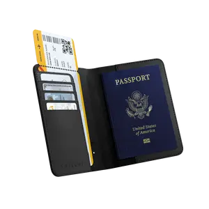 Satechi Vegan-Leather FindAll Passport Cover with Apple Find My - RFID Blocking, Wireless Charging, 4 Card Slots, Bluetooth Tracker Security, TSA-Friendly, Airport Tracking