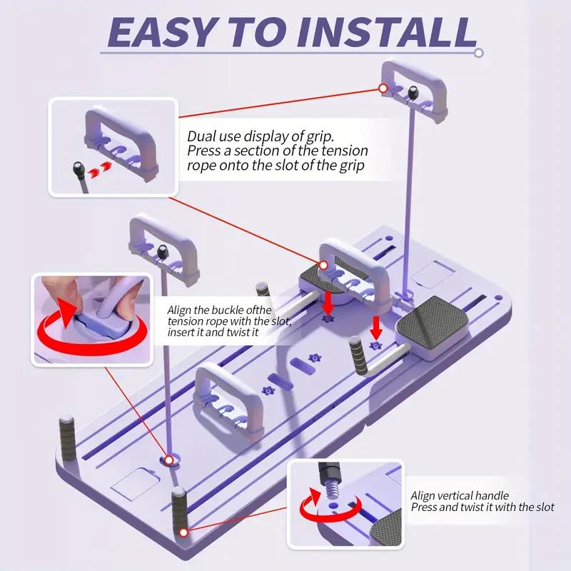 8 In 1 Pilates Board for Home Foldable, Pilates Board, Multifunctional Abdominal Board, Exercise Board, Abs Workout Equipment,Workout Portable Pilates Reformer Machine, Foldable Reformer Pilates Machine for Home Workout, Multifunctional Ab Exercise Board