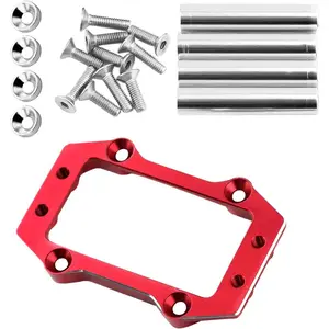 Steering Servo Mount Set Upgrades Part for 1/8 Karton Senton Outcast Talion Typhon 6S BLX,1/7 Fireteam Mojave 6S BLX,Aluminium Steering Servo Mount Hop-up,Red w/Silver Posts