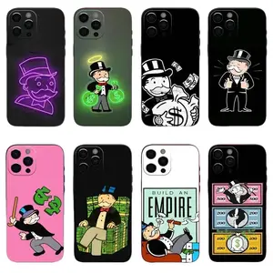 Dollar Alec Monopoly Man Phone Case For iPhone 17 Pro Max Air,16,15,14,13,12,11,Pro,X,XS,Max,XR,Plus,17E,16E & Samsung Galaxy S26 S25 S24 S23 S22 S21 EDGE Ultra Plus FE Soft Black Cover Cellphone Smartphone
