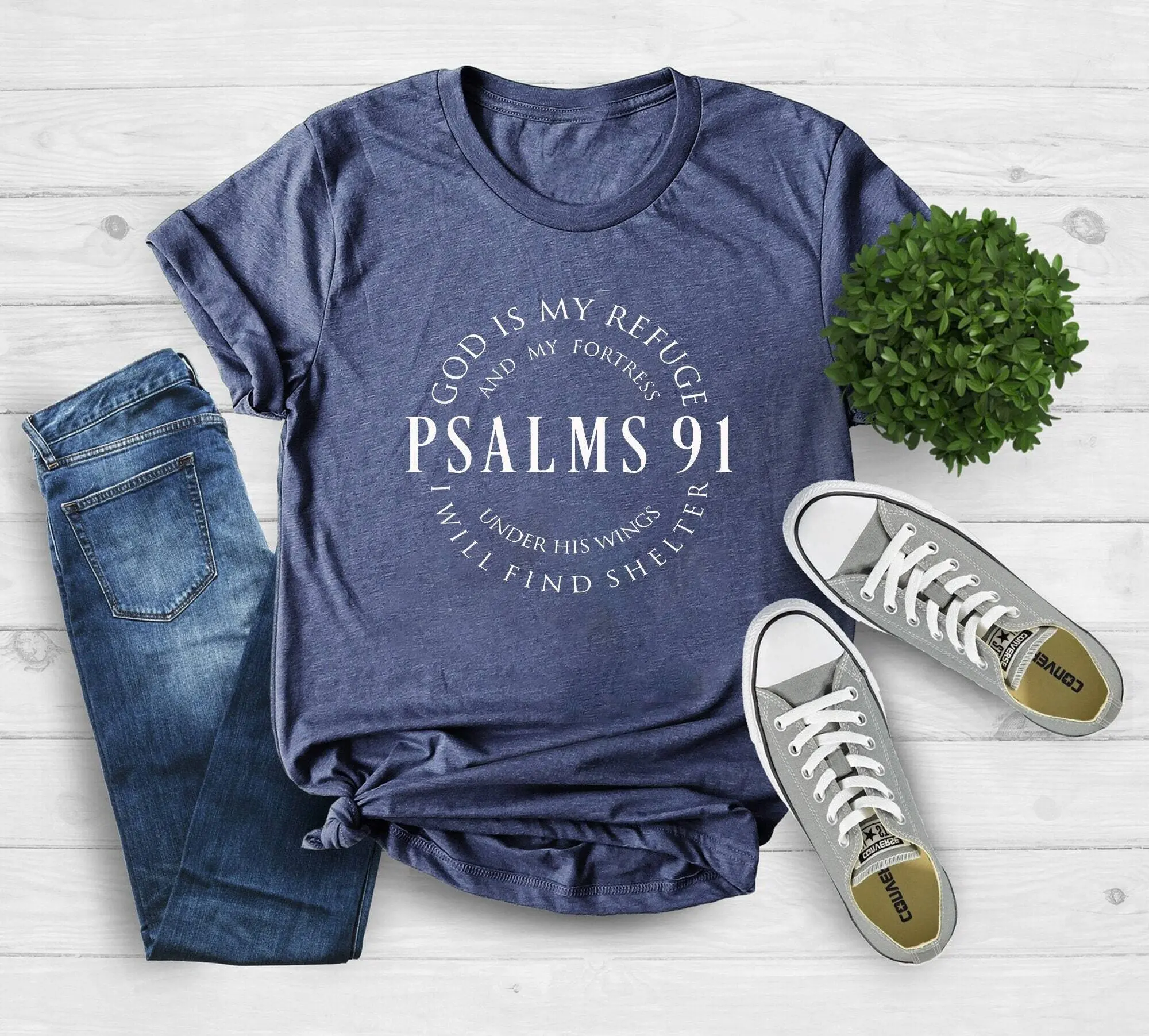 Blessed Shirt, Christian T-shirt, Psalms 91 Shirt, Religious Gifts, Religious Shirts for Women, Faith Shirts, Bible Verse Tee, Christian Tee, K16