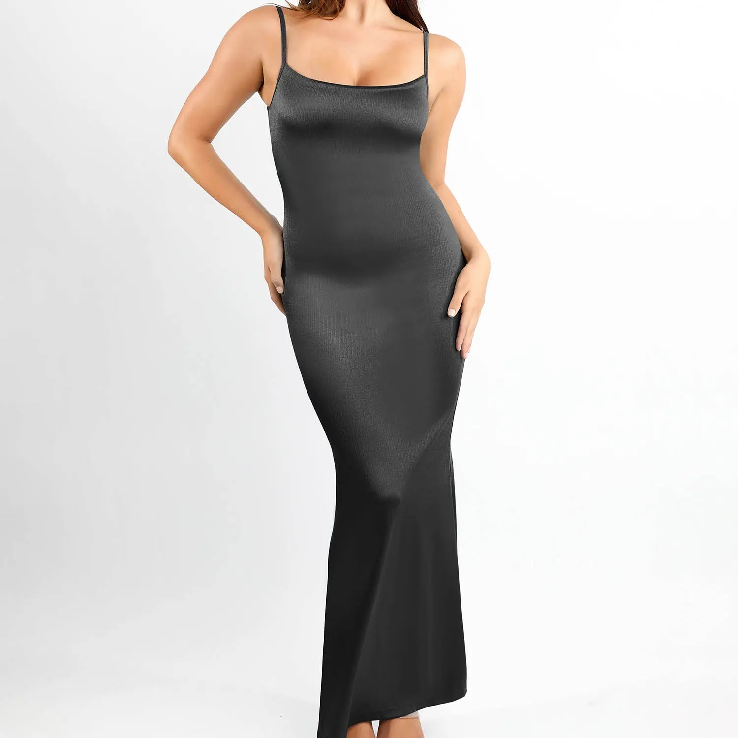Slip Shine Maxi Dresses-Black