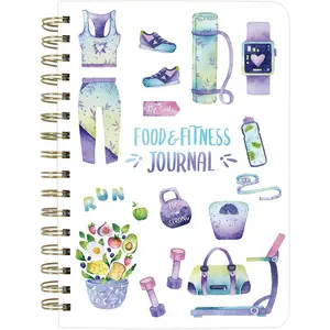 and Fitness Journal Meal Journal Diary Workout Wellness Log Notebook Planner  Diet Meal Exercise    6.1" x 8.5" Hard Cover