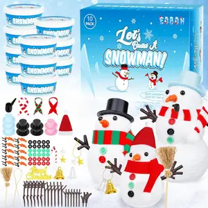 10 Pack Christmas Craft DIY Snowman Kit for Kids Build a Snowman Kit Indoor Decorations