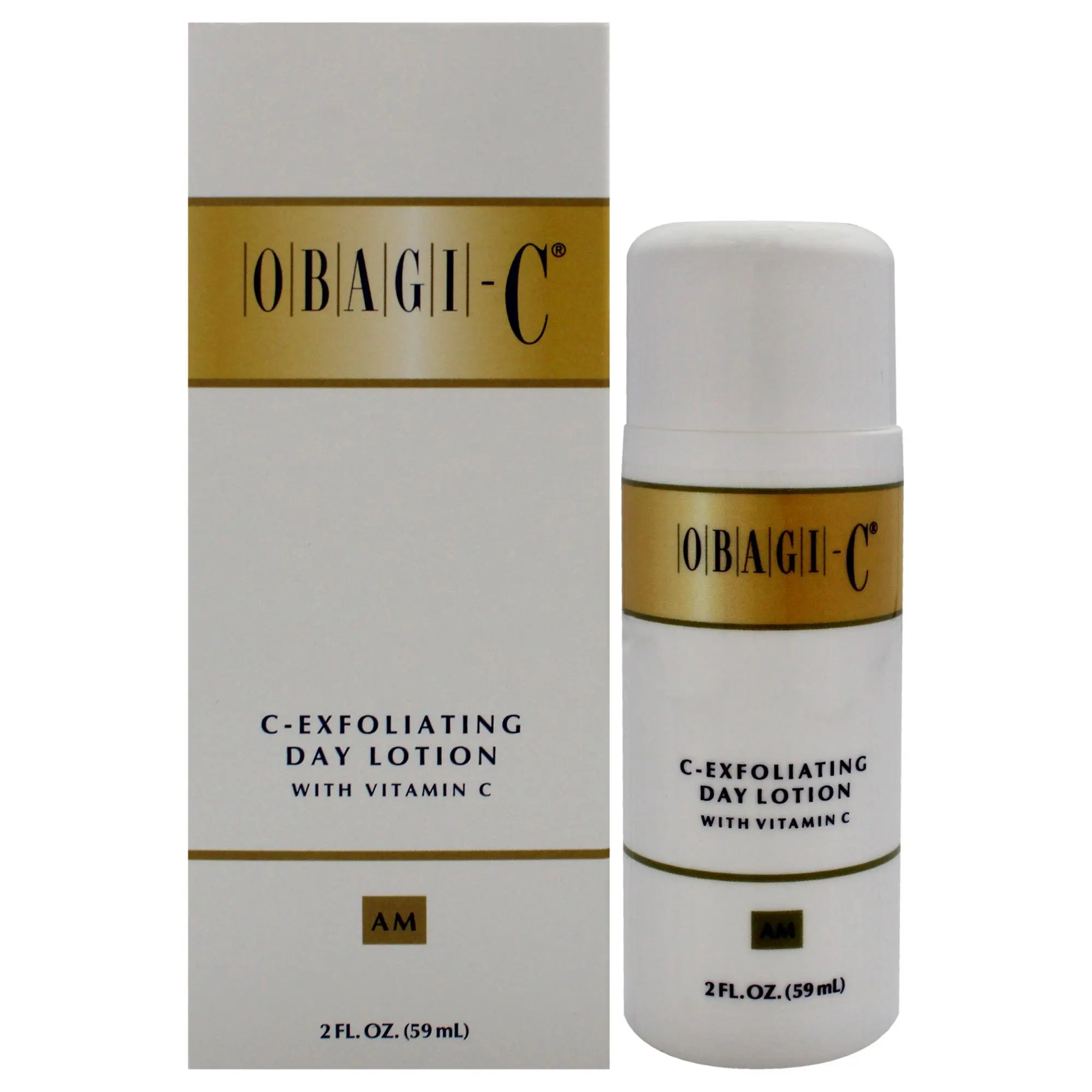 Obagi C-Exfoliating Daily Daywear Moisturizer for Women's Skin - Vitamin C Infused, Morning Use, 2 fl oz Bottle Box with Skin Hydration Care Moisturizers Benefits