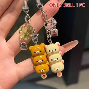 Cute Bear Phone Charm, Lucky Keychain Pendant, Key Pouch Accessory, Keychain Jewelry
