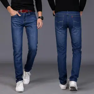 Spring and Autumn Men's Jeans Loose Straight Stretch Skinny Trousers Trendy Casual All-Matching Wear-Resistant Men's Pants