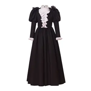 Victoria Black Dress Cosplay Costume | Elegant Gothic Lolita Outfit | Anime Victorian Style Dress for Women & Girls