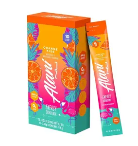 Alani Nu ORANGE KISS Energy Sticks, Energy Drink Powder, 200mg Caffeine, Pre Workout Performance with Antioxidants, On-The-Go Drink Mix, Biotin, B Vitamins, Zero Sugar, 5-10 Calories, 10 Pack