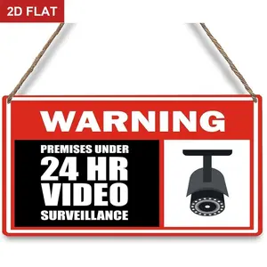 Warning Sign 24 HR Video Sign, You’re on Camera Sign, Video Surveillance Signs Outdoor,  Security Camera Sign for Home, Business, Driveway Alert, CCTV 11.8x5.9 In