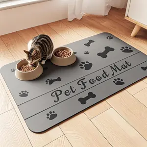 Quick-Dry Pet Feeding Mat | Diatomaceous Earth Material | Waterproof Rubber Back | Non-Slip Dog Cat Bowl Pad