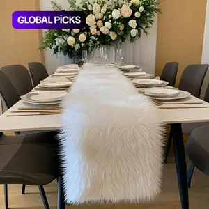 Modern Minimalist Faux Wool Table Runner, Soft Comfortable Home Dining Decor, Elegant Design for Restaurant or Coffee Shop